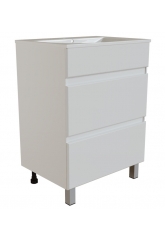 Тумба для ванной Mixline Брикс 60 белая, ПВХ, напольная, под раковину Sanita Luxe Breeze 60