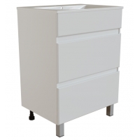 Тумба для ванной Mixline Брикс 60 белая, ПВХ, напольная, под раковину Sanita Luxe Breeze 60