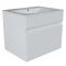 Тумба для ванной Mixline Брикс 60 белая, ПВХ, подвесная, под раковину Sanita Luxe Breeze 60