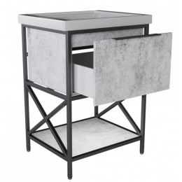 Тумба для ванной Mixline Бруклин 60 бетон, напольная, под умывальник Sanita Luxe Fest 60 Лофт