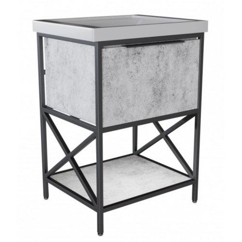 Тумба для ванной Mixline Бруклин 60 бетон, напольная, под умывальник Sanita Luxe Fest 60 Лофт купить в интернет магазине Санрай73