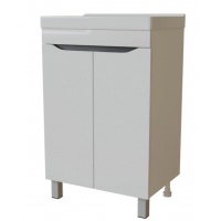 Тумба для ванной Mixline Лайн-60 белая, напольная,  ПВХ под раковину Sanita Lux Fest-60