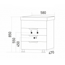 Тумба Mixline Этьен-58 под умывальник Andrea-58