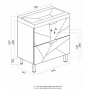 Тумба для ванной Mixline Гранд-70 бетон/белый, напольная, 2-ящика, под раковину Марго-70