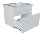 Комплект Тумба Mixline Брикс 60 белая подвесная с раковиной Sanita Luxe Breeze 60