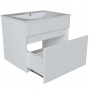 Комплект Тумба Mixline Брикс 60 белая подвесная с раковиной Sanita Luxe Breeze 60