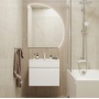Комплект Тумба Mixline Брикс 60 белая подвесная с раковиной Sanita Luxe Breeze 60