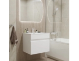 Комплект Тумба Mixline Брикс 60 белая подвесная с раковиной Sanita Luxe Breeze 60