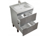 Комплект Тумба Mixline Честер 60 Бетон напольная с раковиной Dreja Грэйс 60 new