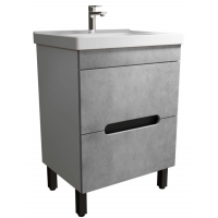 Комплект Тумба Mixline Честер 60 Бетон напольная с раковиной Dreja Грэйс 60 new