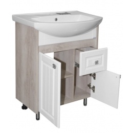 Комплект Тумба Mixline Версаль 65 Белое дерево напольная с раковиной Sanita Lux Best 65