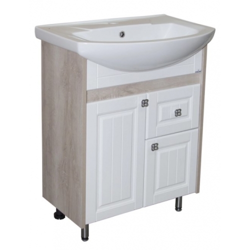 Комплект Тумба Mixline Версаль 65 Белое дерево напольная с раковиной Sanita Lux Best 65 купить в интернет магазине Санрай73