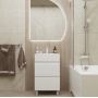 Тумба для ванной Mixline Брикс 50 белая, ПВХ, напольная, под раковину Sanita Luxe Breeze 50