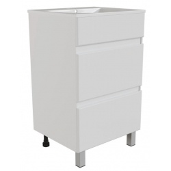 Тумба для ванной Mixline Брикс 50 белая, ПВХ, напольная, под раковину Sanita Luxe Breeze 50