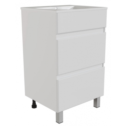 Тумба для ванной Mixline Брикс 50 белая, ПВХ, напольная, под раковину Sanita Luxe Breeze 50 купить в интернет магазине Санрай73