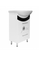 Комплект тумба Mixline Радуга 52 одуванчик с раковиной Альфана 52 и зеркалом-шкафом Радуга 52