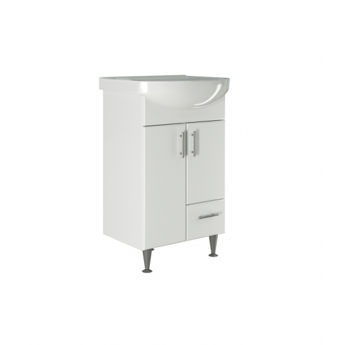 Комплект тумба Mixline Веста 52 Белая с раковиной Альфана 52 купить в интернет магазине Санрай73