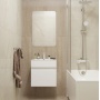 Тумба для ванной Mixline Брикс 50 белая, ПВХ, подвесная, под раковину Sanita Luxe Breeze 50
