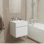 Тумба для ванной Mixline Брикс 50 белая, ПВХ, подвесная, под раковину Sanita Luxe Breeze 50