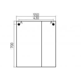Шкаф навесной Mixline ВИЛЕНА-55 правый с подсветкой (ПВХ)