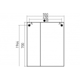 Шкаф навесной Mixline НОРД-55 левый без подсветки (ПВХ)