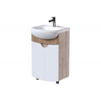Тумба для ванной Mixline Крокус-55 белый-дуб кантри под умывальник Арго-55