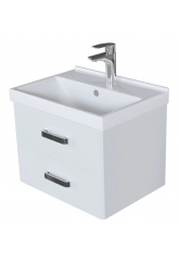 Тумба для ванной Mixline Стив-60 подвесная, белая, 2-ящика, под умывальник Fest-60