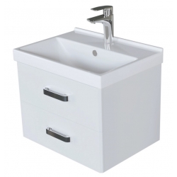 Тумба для ванной Mixline Стив-60 подвесная, белая, 2-ящика, под умывальник Fest-60