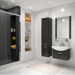 Тумба АКВАТОН Ария 65 черная под умывальник Смайл 65