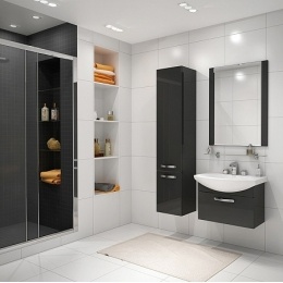 Тумба АКВАТОН Ария 65 черная под умывальник Смайл 65