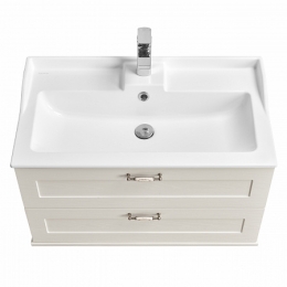 Тумба АКВАТОН Леон 80 дуб белый, под раковину Фабиа 80