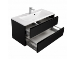 Тумба АКВАТОН Римини 80 чёрный, под раковину Премьер М 80