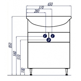 Тумба АКВАТОН Норма 65 с Б/К (под раковину Акваполо 65, Селла 65)