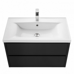 Тумба АКВАТОН Римини 80 чёрный, под раковину Премьер М 80