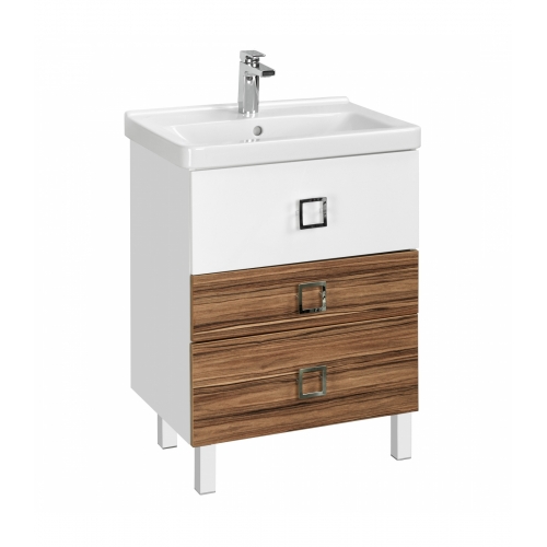 Комплект тумба АКВАТОН Стамбул 65 М эбони темный с раковиной Cubito 65 купить в интернет магазине Санрай73