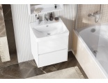 Комплект Тумба Акватон Сканди 55 белая подвесная с раковиной Адриана 55
