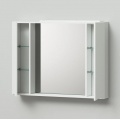 Шкаф зеркало Итана Мишель 100 1000х150х750 белый глянец