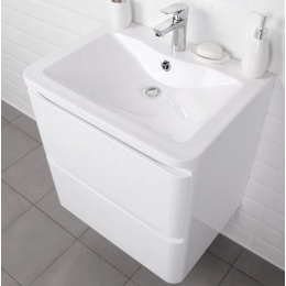 Тумба с раковиной подвесная Итана Roberto 60 597х454х606 белый глянец, пленка ПВХ