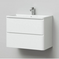 Тумба с раковиной подвесная Итана Roberto 80 795х456х606 белый глянец, пленка ПВХ