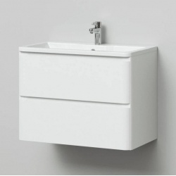 Тумба с раковиной подвесная Итана Roberto 80 795х456х606 белый глянец, пленка ПВХ