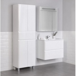 Тумба с раковиной подвесная Итана Roberto 80 795х456х606 белый глянец, пленка ПВХ