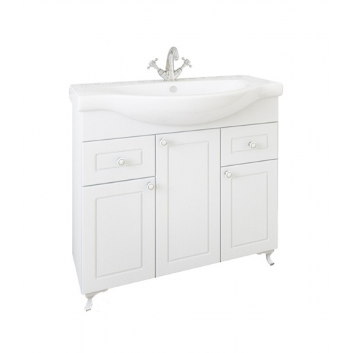 Комплект тумба Sanflor СОФИ 75 Белая с раковиной Элеганс 75 купить в интернет магазине Санрай73