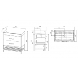 Тумба Sanflor Норд 80 под раковину Como 80