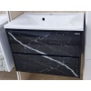 Тумба SANRAY М1-Карат (70) (подв) (2 ящ) (черн/черн. мрамор) под раковину М1