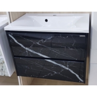 Тумба SANRAY М1-Карат (70) (подв) (2 ящ) (черн/черн. мрамор) под раковину М1