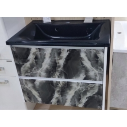 Тумба SANRAY М1-Карат (65) (подв) (2 ящ) (бел/сер. мрамор) под раковину М1