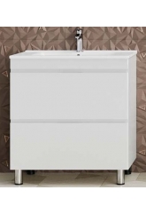 Тумба SANRAY Слим-Потай (60) (нап) (2ящ) (бел/глян) под раковину Марко Слим 60