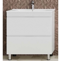 Тумба SANRAY Слим-Потай (60) (нап) (2ящ) (бел/глян) под раковину Марко Слим 60