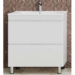 Тумба SANRAY Слим-Потай (60) (нап) (2ящ) (бел/глян) под раковину Марко Слим 60