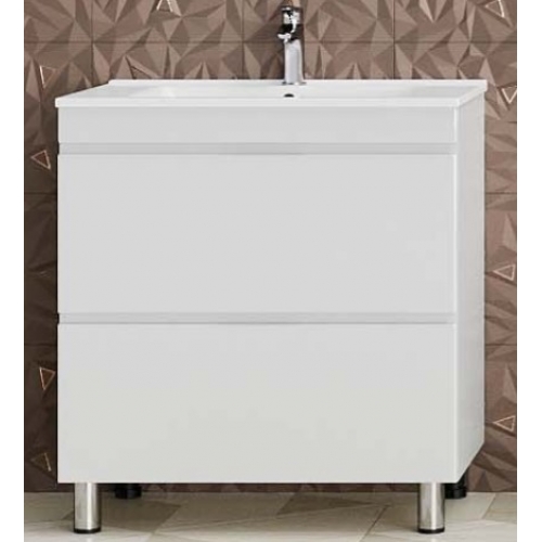Тумба SANRAY Слим-Потай (60) (нап) (2ящ) (бел/глян) под раковину Марко Слим 60 купить в интернет магазине Санрай73